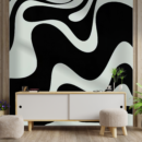 Monochrome Wave Curve Wallpaper
