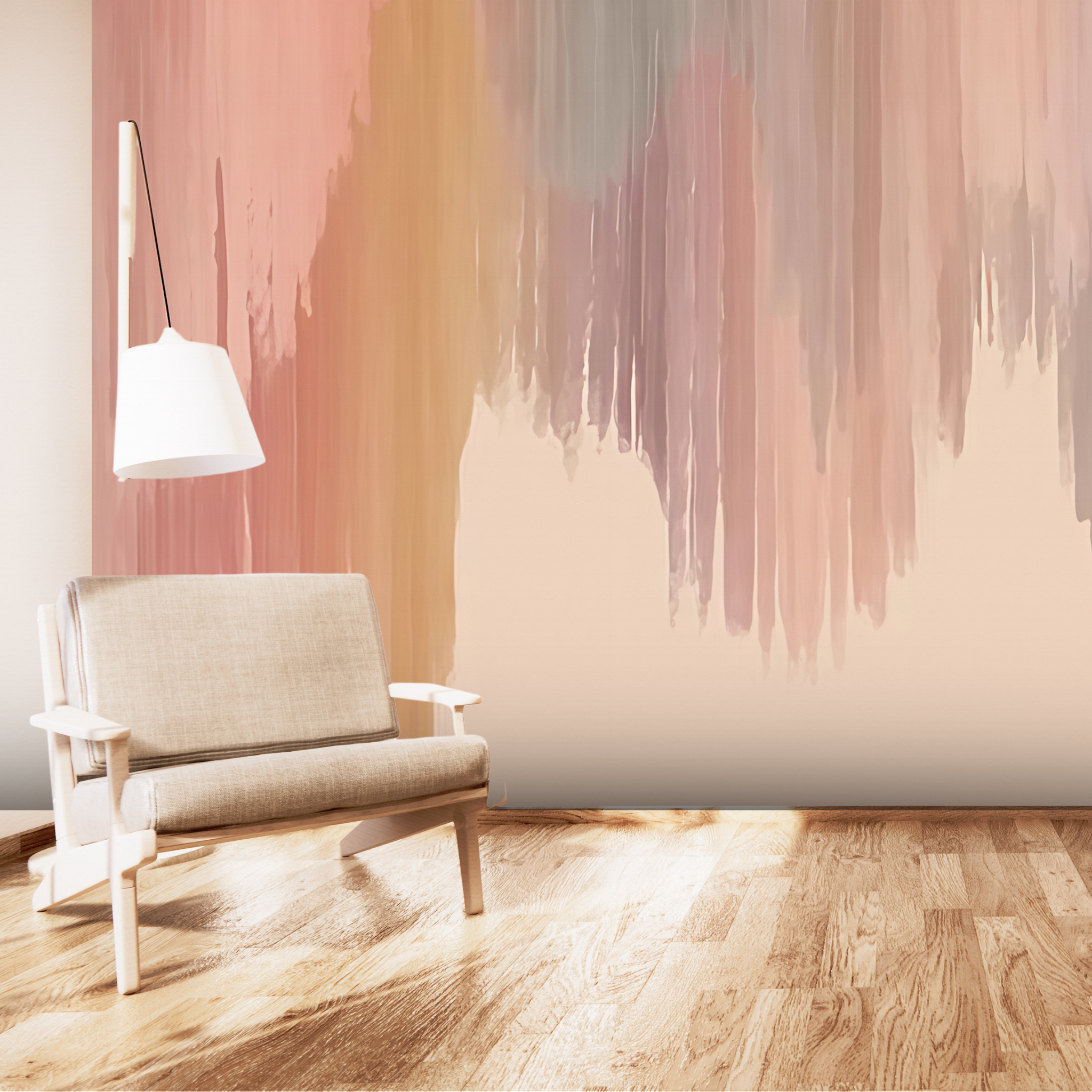 Soft Strata Vertical Pastel Wallpaper - Image 3