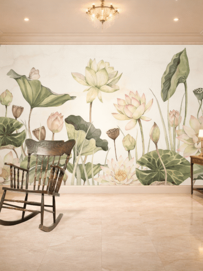 Pastel Lotus Bloom Floral Elegance Wallpaper