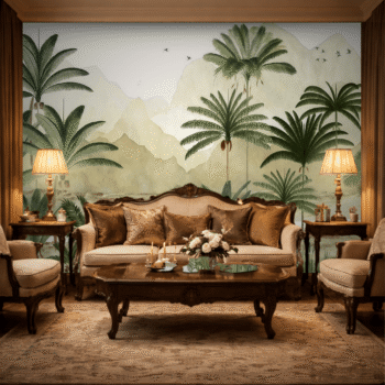 Green Tropical Palm Paradise Wallpaper
