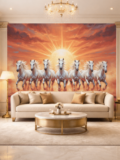 Seven Horses Dusk Luxury Wall Wallpaper