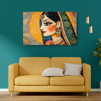 Multicolor Traditional Woman Ethnic Canvas Art