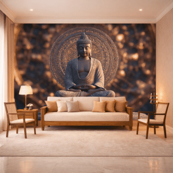Copper Buddha Dark Mystic Luxury Wallpaper