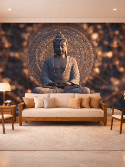 Copper Buddha Dark Mystic Luxury Wallpaper