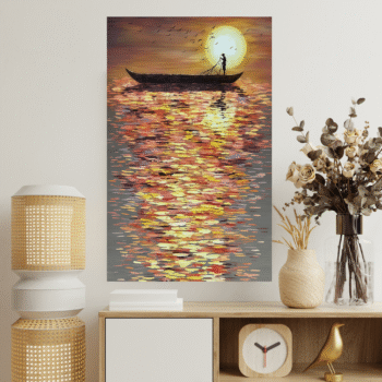 Golden Lake Sunrise Boat Canvas