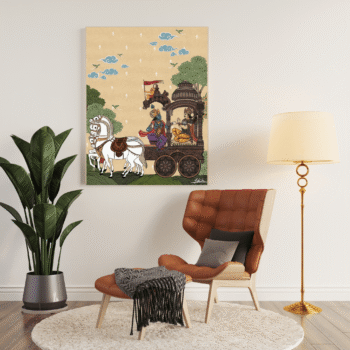 Mahabharat Krishna Chariot Epic Canvas Frame