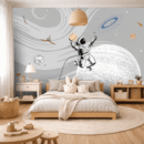 Grey Galaxy Floating Astronaut Wallpaper